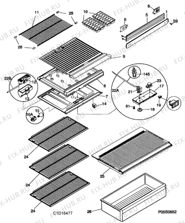 Взрыв-схема холодильника Kelvinator KBNT16NSEW2 - Схема узла C10 Interior